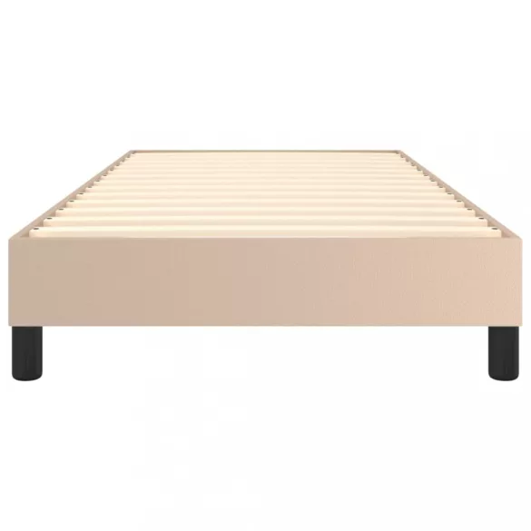 cappuccino színű műbőr rugós ágykeret 90 x 200 cm