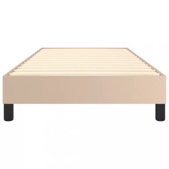 cappuccino színű műbőr rugós ágykeret 100x200 cm