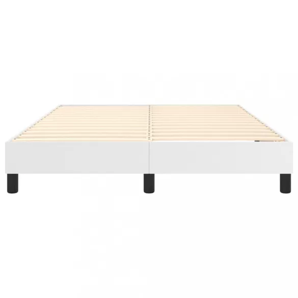 fehér műbőr rugós ágykeret 140x190 cm