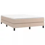 cappuccino színű műbőr rugós ágykeret 140 x 190 cm