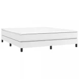 fehér műbőr rugós ágykeret 180x200 cm