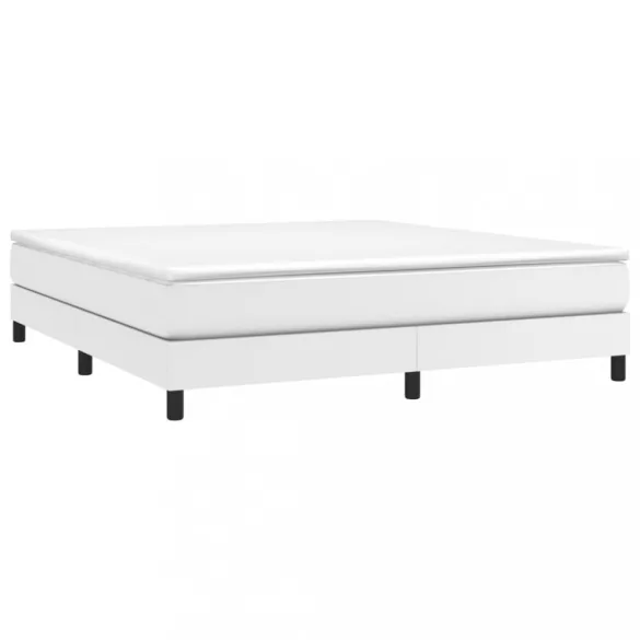 fehér műbőr rugós ágykeret 180x200 cm