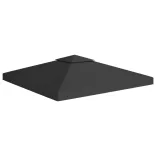 fekete kétszintes pavilon-tetőponyva 310 g/m² 3 x 3 m