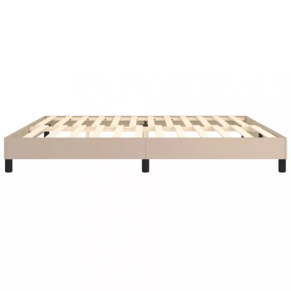 cappuccino színű műbőr rugós ágykeret 200x200 cm