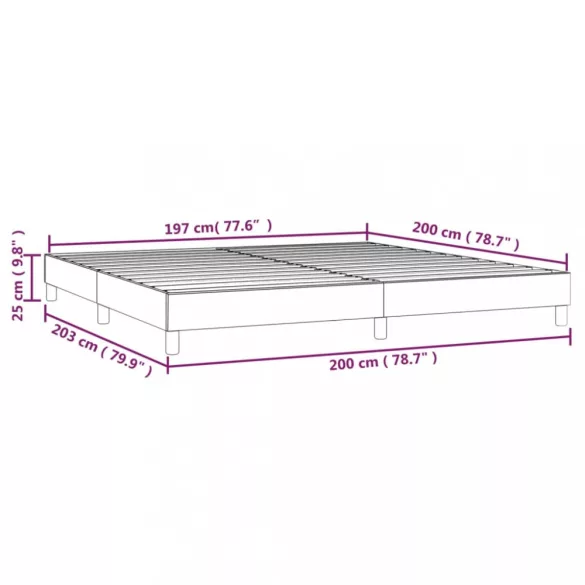 cappuccino színű műbőr rugós ágykeret 200x200 cm