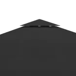 fekete kétszintes pavilon-tetőponyva 310 g/m² 3 x 3 m