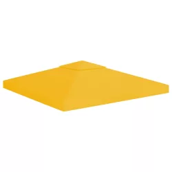 sárga kétszintes pavilon-tetőponyva 310 g/m² 3 x 3 m