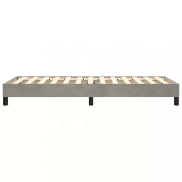 világosszürke bársony rugós ágykeret 80x200 cm