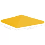 sárga kétszintes pavilon-tetőponyva 310 g/m² 3 x 3 m
