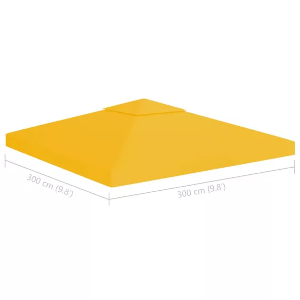 sárga kétszintes pavilon-tetőponyva 310 g/m² 3 x 3 m