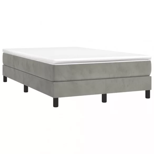 világosszürke bársony rugós ágykeret 120x200 cm