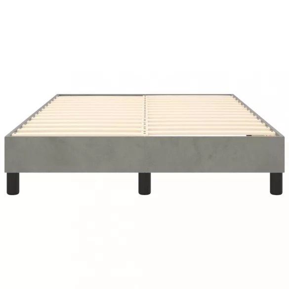 világosszürke bársony rugós ágykeret 120x200 cm