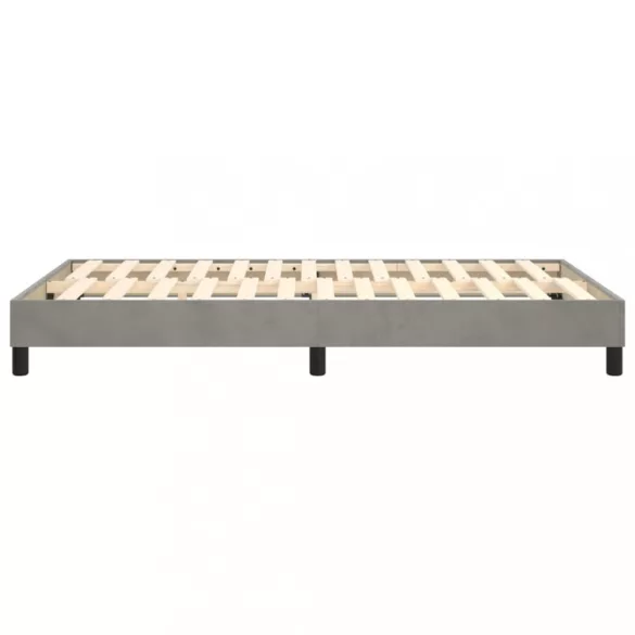 világosszürke bársony rugós ágykeret 120x200 cm