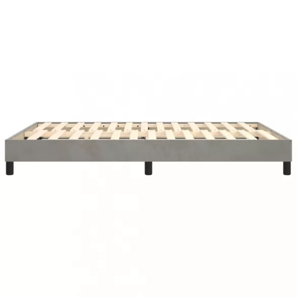 világosszürke bársony rugós ágykeret 140 x 190 cm