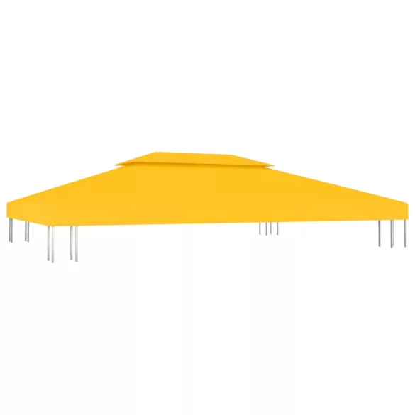 sárga kétszintes pavilon-tetőponyva 310 g/m² 4 x 3 m