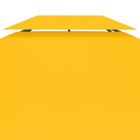 sárga kétszintes pavilon-tetőponyva 310 g/m² 4 x 3 m