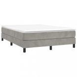 világosszürke bársony rugós ágykeret 140x200 cm