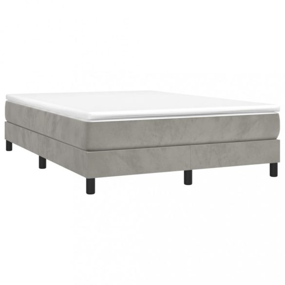 világosszürke bársony rugós ágykeret 140x200 cm