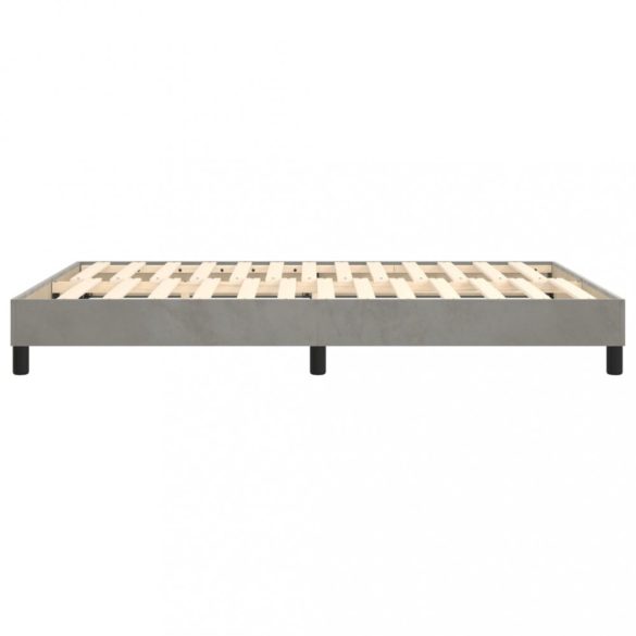 világosszürke bársony rugós ágykeret 140x200 cm