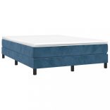 sötétkék bársony rugós ágykeret 140x200 cm