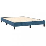 sötétkék bársony rugós ágykeret 140x200 cm