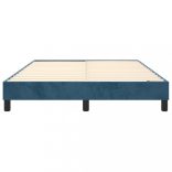 sötétkék bársony rugós ágykeret 140x200 cm