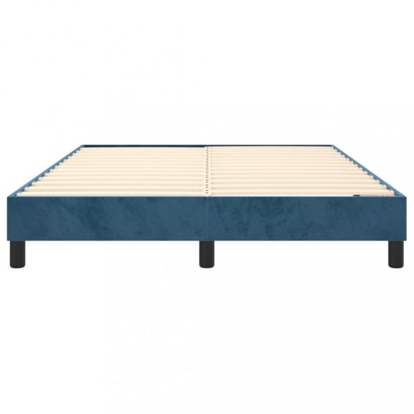 sötétkék bársony rugós ágykeret 140x200 cm