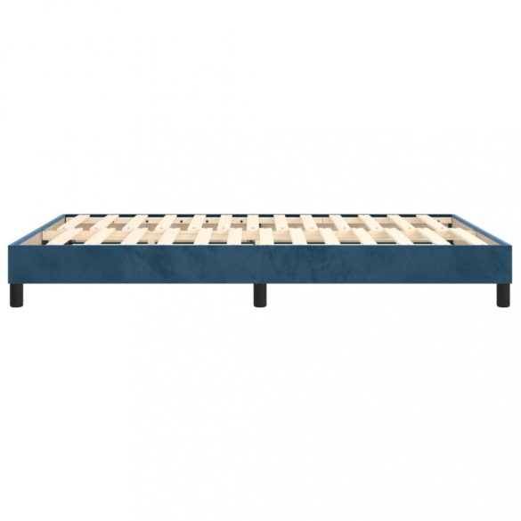 sötétkék bársony rugós ágykeret 140x200 cm