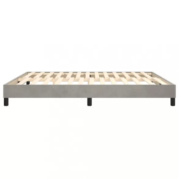 világosszürke bársony rugós ágykeret 160 x 200 cm