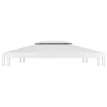 fehér kétszintes pavilon-tetőponyva 310 g/m² 4 x 3 m