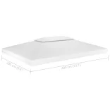 fehér kétszintes pavilon-tetőponyva 310 g/m² 4 x 3 m
