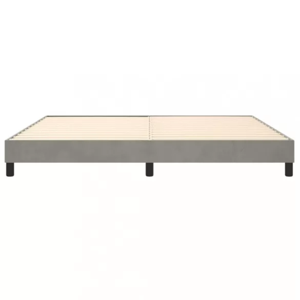 világosszürke bársony rugós ágykeret 200 x 200 cm