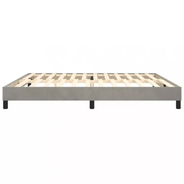 világosszürke bársony rugós ágykeret 200 x 200 cm