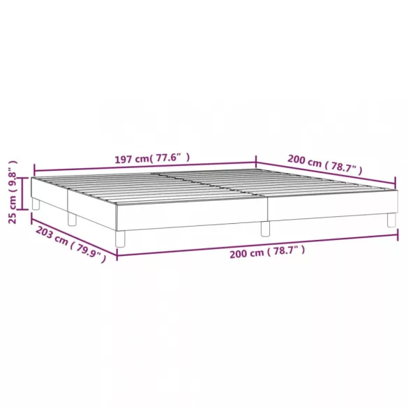 világosszürke bársony rugós ágykeret 200 x 200 cm
