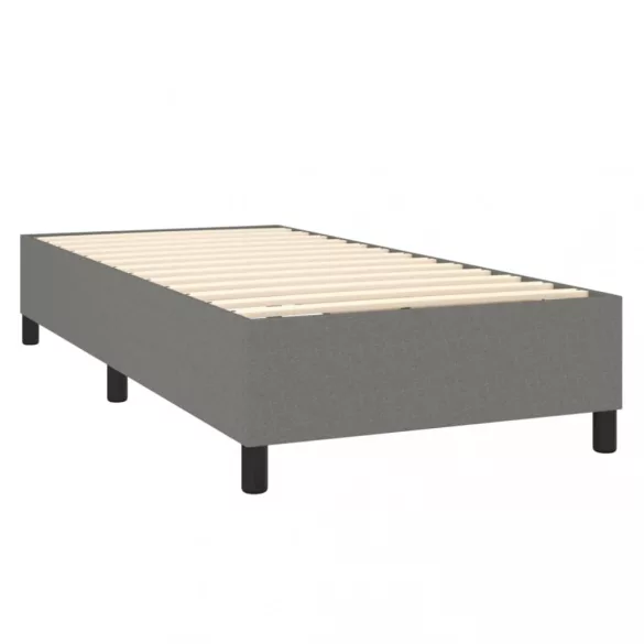 sötétszürke szövet rugós ágykeret 90x190 cm
