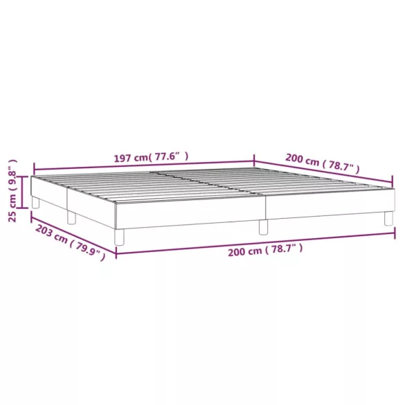 tópszínű szövet rugós ágykeret 200 x 200 cm