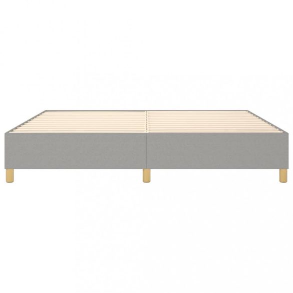 világosszürke szövet rugós ágykeret 200 x 200 cm