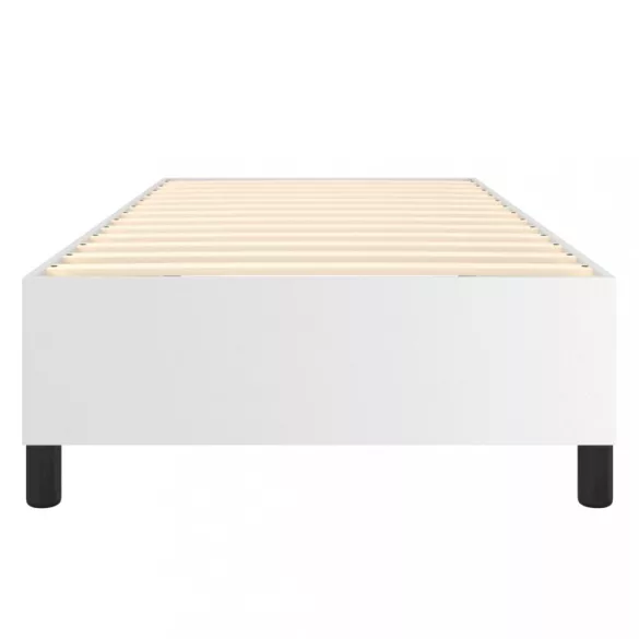 fehér műbőr rugós ágykeret 80 x 200 cm