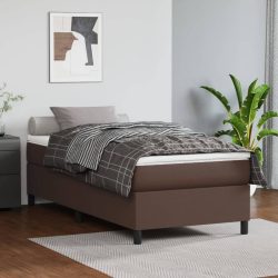 barna műbőr ágykeret 80 x 200 cm
