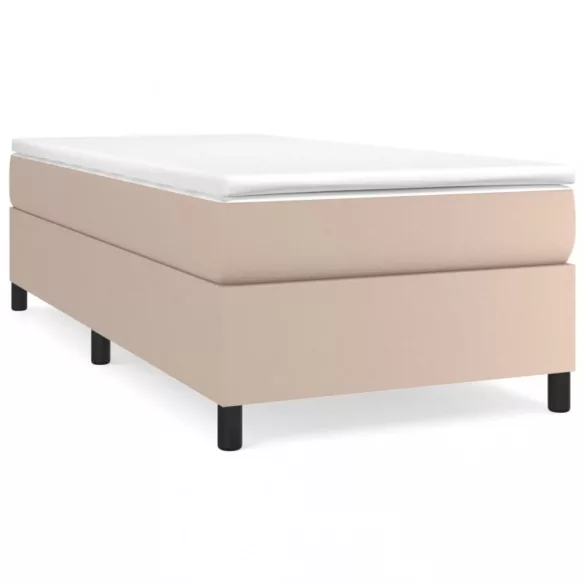 cappuccino színű műbőr rugós ágykeret 80 x 200 cm