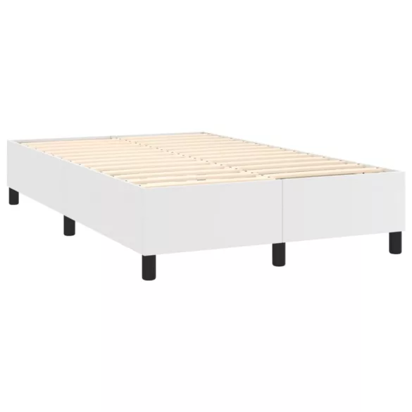 fehér műbőr rugós ágykeret 120x200 cm
