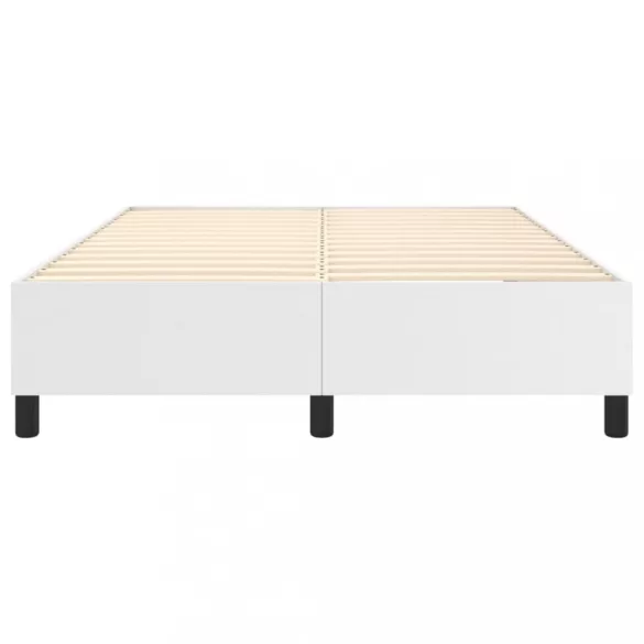 fehér műbőr rugós ágykeret 140x190 cm