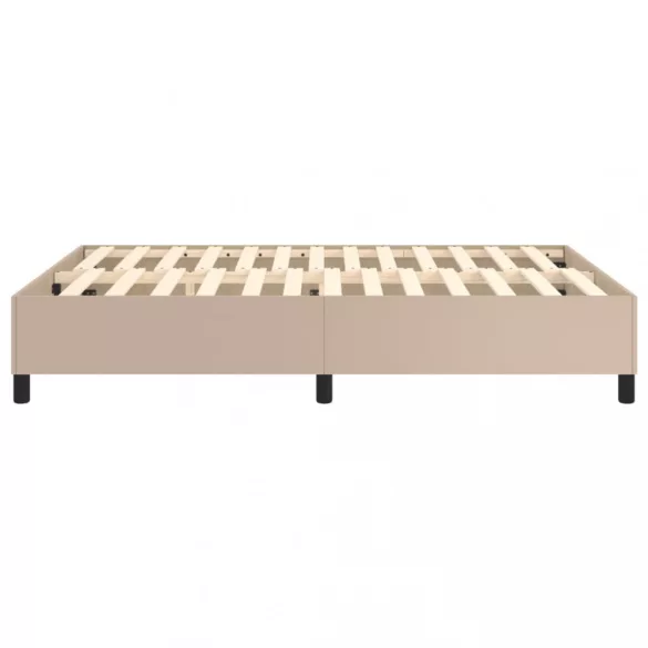 cappuccino színű műbőr rugós ágykeret 140 x 190 cm