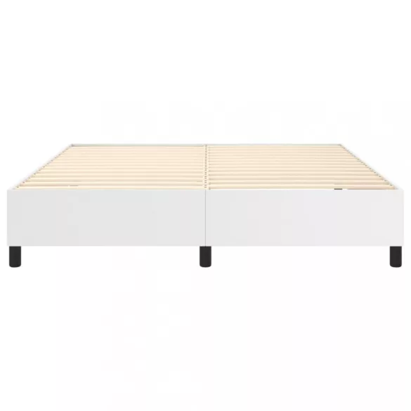 fehér műbőr rugós ágykeret 160x200 cm