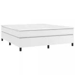 fehér műbőr rugós ágykeret 180x200 cm