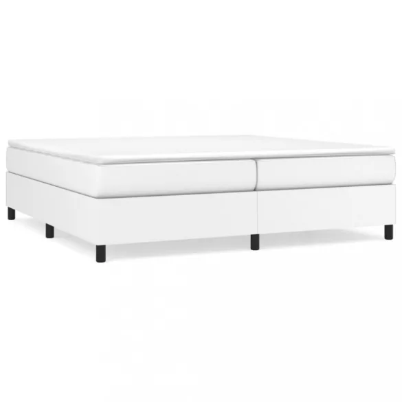 fehér műbőr rugós ágykeret 200x200 cm