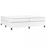 fehér műbőr rugós ágykeret 200x200 cm
