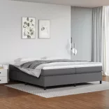 szürke műbőr rugós ágykeret 200x200 cm