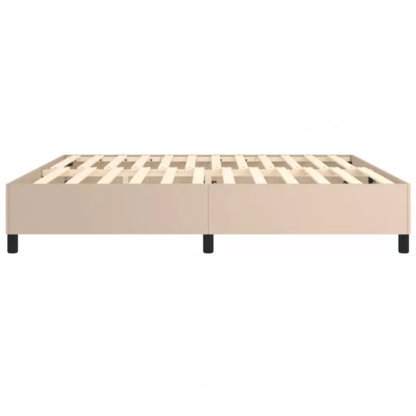 cappuccino színű műbőr rugós ágykeret 200x200 cm