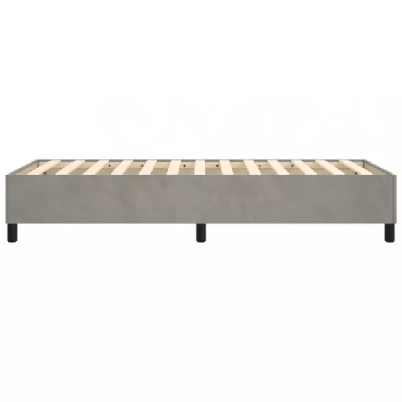 világosszürke bársony rugós ágykeret 90x190 cm